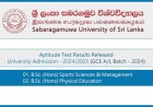 Aptitude Test Results Released – SUSL Sports Degree (2025 Intake)