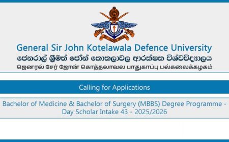 MBBS Degree Intake 2025 – Apply Now at Kotelawala Defence University (KDU)