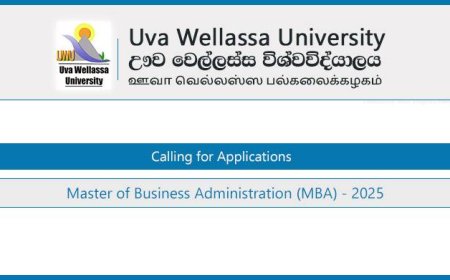 Master of Business Administration (MBA) 2025 – Uva Wellassa University Admissions Open
