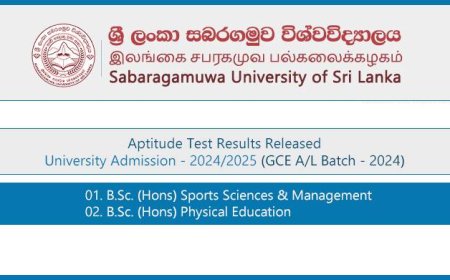 Aptitude Test Results Released – SUSL Sports Degree (2025 Intake)