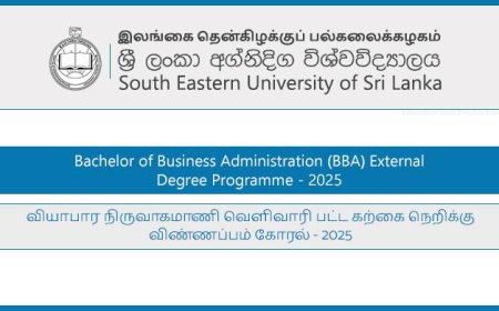 BBA External Degree Applications 2025 – South Eastern University (SEUSL) Now Open