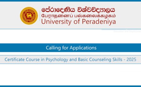 Certificate Course in Psychology and Basic Counseling Skills 2025 – University of Peradeniya