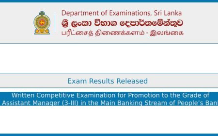 People’s Bank Assistant Manager Promotion Exam Results 2024