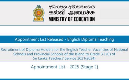 HND English Diploma Teaching Appointment List 2025 (Stage 2)