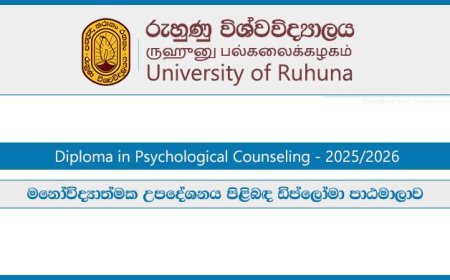 Diploma in Psychological Counseling 2025 – University of Ruhuna