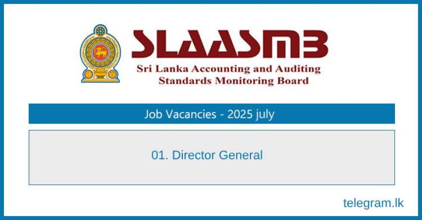 Director General – Sri Lanka Accounting & Auditing Board Vacancy 2025