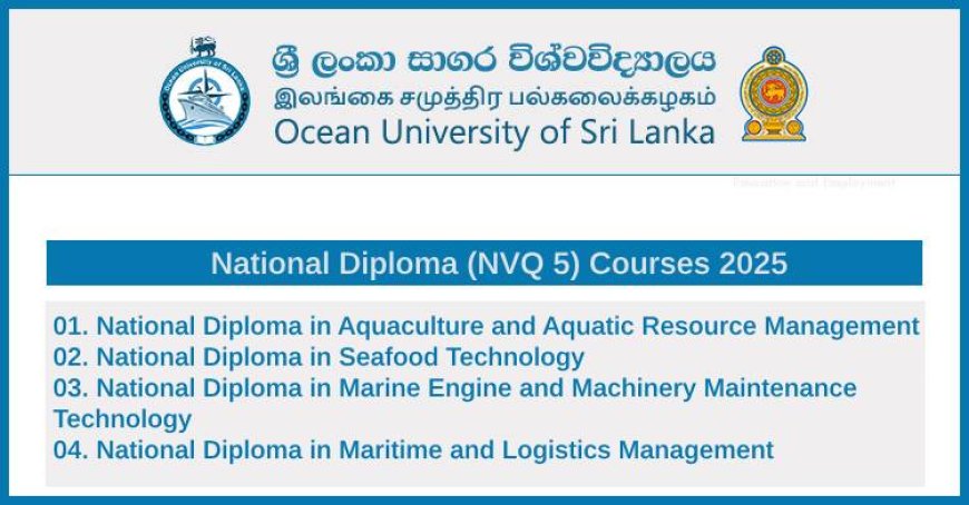 Ocean University NVQ Level 5 Courses 2025 – Panadura Campus | Apply Now
