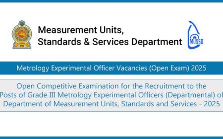 Metrology Experimental Officer Vacancies (Open Exam) 2025