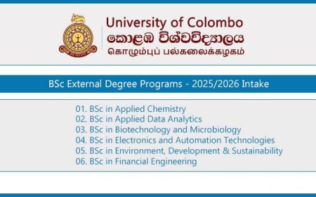 University of Colombo – BSc External Degree Programmes 2025 (2026 Intake)