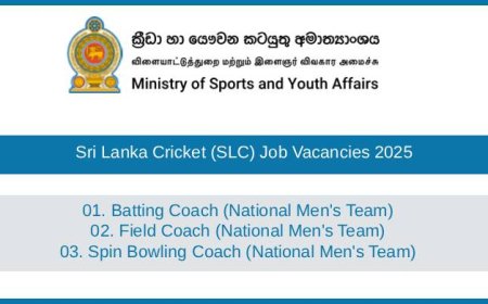 Sri Lanka Cricket (SLC) Job Vacancies 2025 – National Men’s Team Coaches