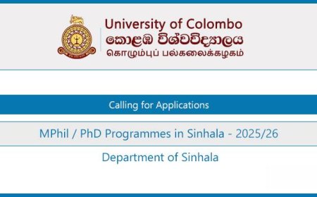 MPhil / PhD in Sinhala 2025 – University of Colombo