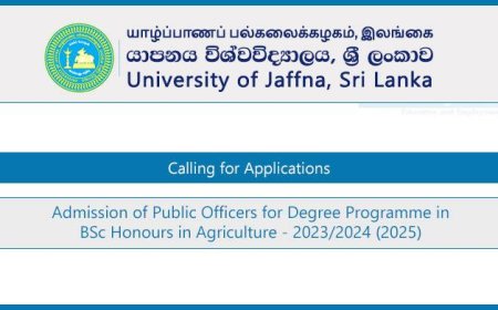 BSc Agriculture Degree for Public Officers 2025 – University of Jaffna (Sri Lanka)