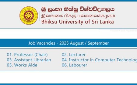 Bhiksu University (BUSL) Vacancies – 2025 August