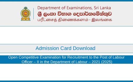 Labour Officer (Open Exam) Admission Card Download 2025