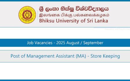 Bhiksu University of Sri Lanka (BUSL) Vacancies 2025 – Management Assistant (MA) [Store Keeping]