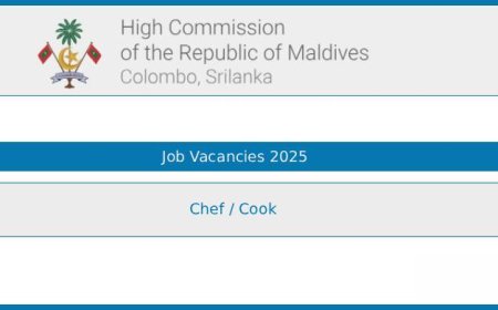 Maldives High Commission Job Vacancies 2025 – Chef / Cook