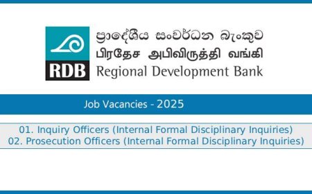 RDB Bank – Inquiry and Prosecution Officers Job Vacancies 2025
