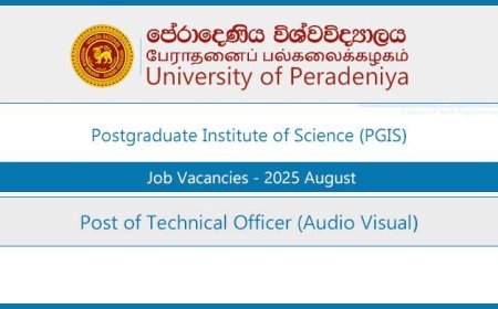 University of Peradeniya (PGIS) – Technical Officer (Audio Visual) Vacancies 2025