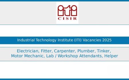 Industrial Technology Institute (ITI) Vacancies 2025 – Electrician, Fitter, Carpenter, Plumber and Other Technical Posts
