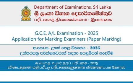 GCE A/L Examination 2025 – Paper Marking Examiner Applications Open