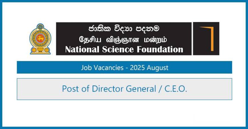 National Science Foundation Vacancy 2025 – Post of Director General