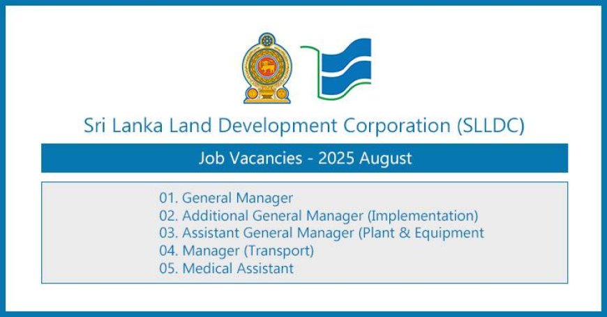 Sri Lanka Land Development Corporation (SLLDC) Job Vacancies – August 2025