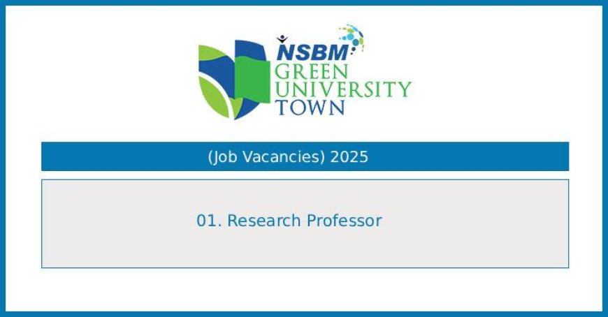 NSBM Green University – Research Professor Vacancy 2025