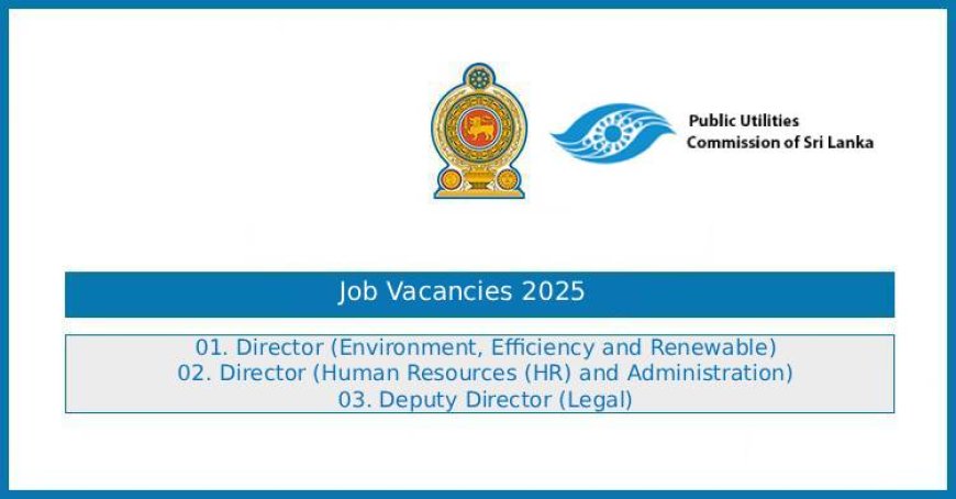 Public Utilities Commission (PUCSL) Director Jobs 2025