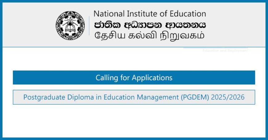 Postgraduate Diploma in Education Management (PGDEM) 2025/26 – National Institute of Education (NIE)