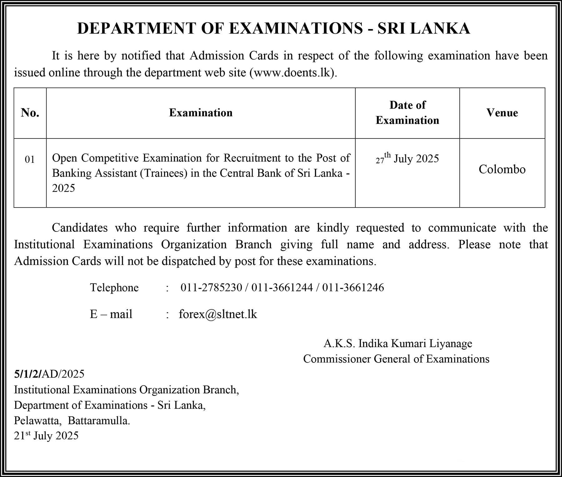 People's Bank Assistant Manager Results