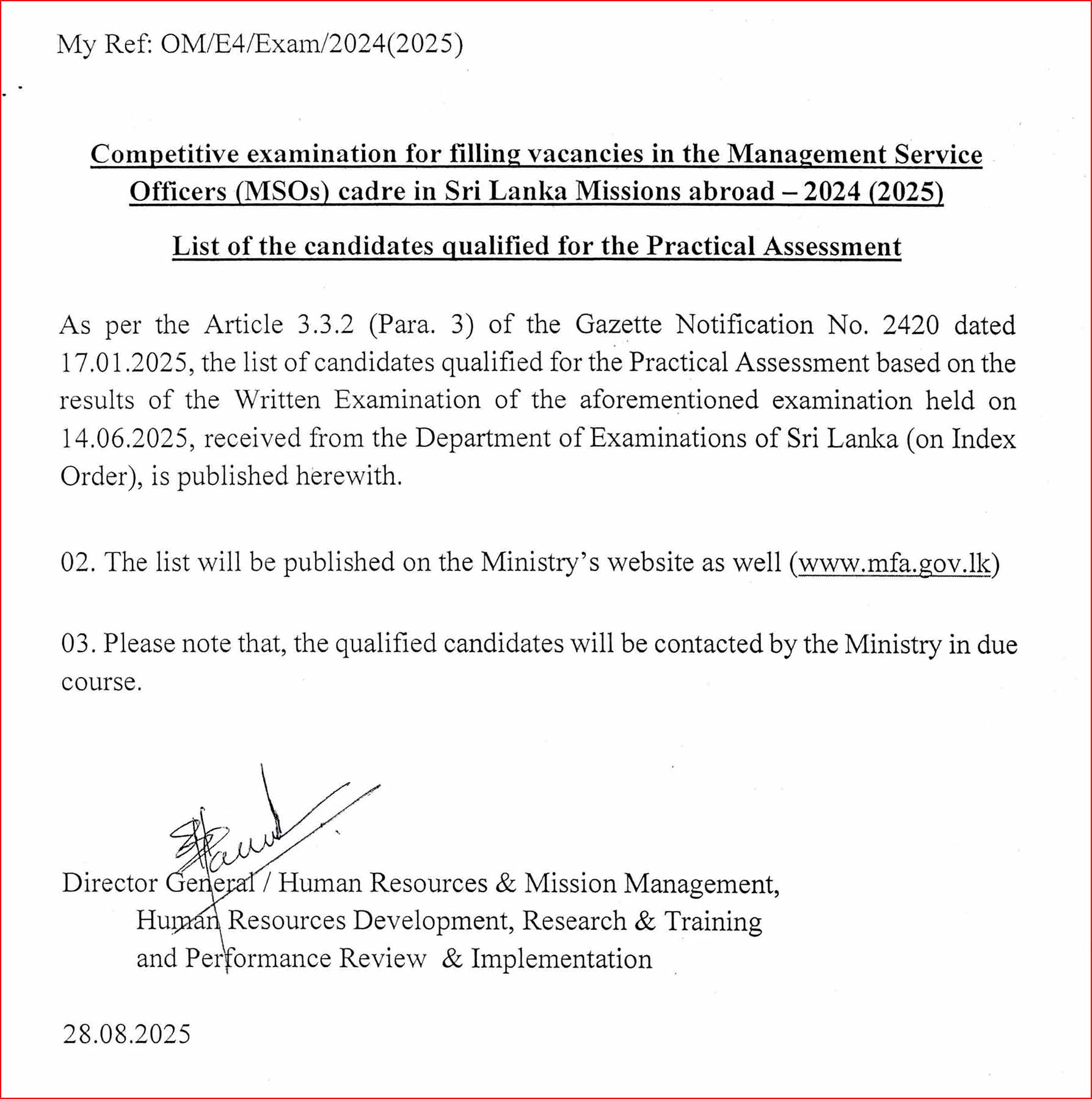 SLPS Exam Results